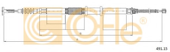 COFLE 491.15 Cable, parking brake